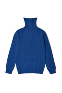 Blue Lambswool Roll Neck
