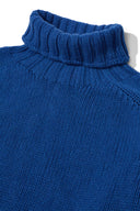 Blue Lambswool Roll Neck