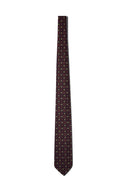 Burgundy Geometric Wool Tie