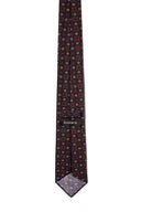Burgundy Geometric Wool Tie
