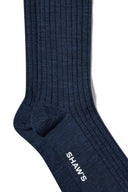 Navy Fine Wool Socks