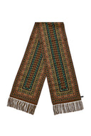 Brown Aztec Artwork Silk Scarf
