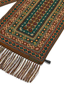 Brown Aztec Artwork Silk Scarf