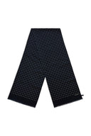 Navy Spot Wool/Silk Scarf