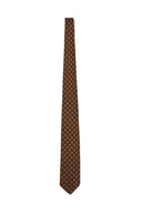 Brown/Blue Diamond Print Wool Tie