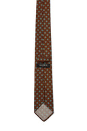 Brown/Blue Diamond Print Wool Tie